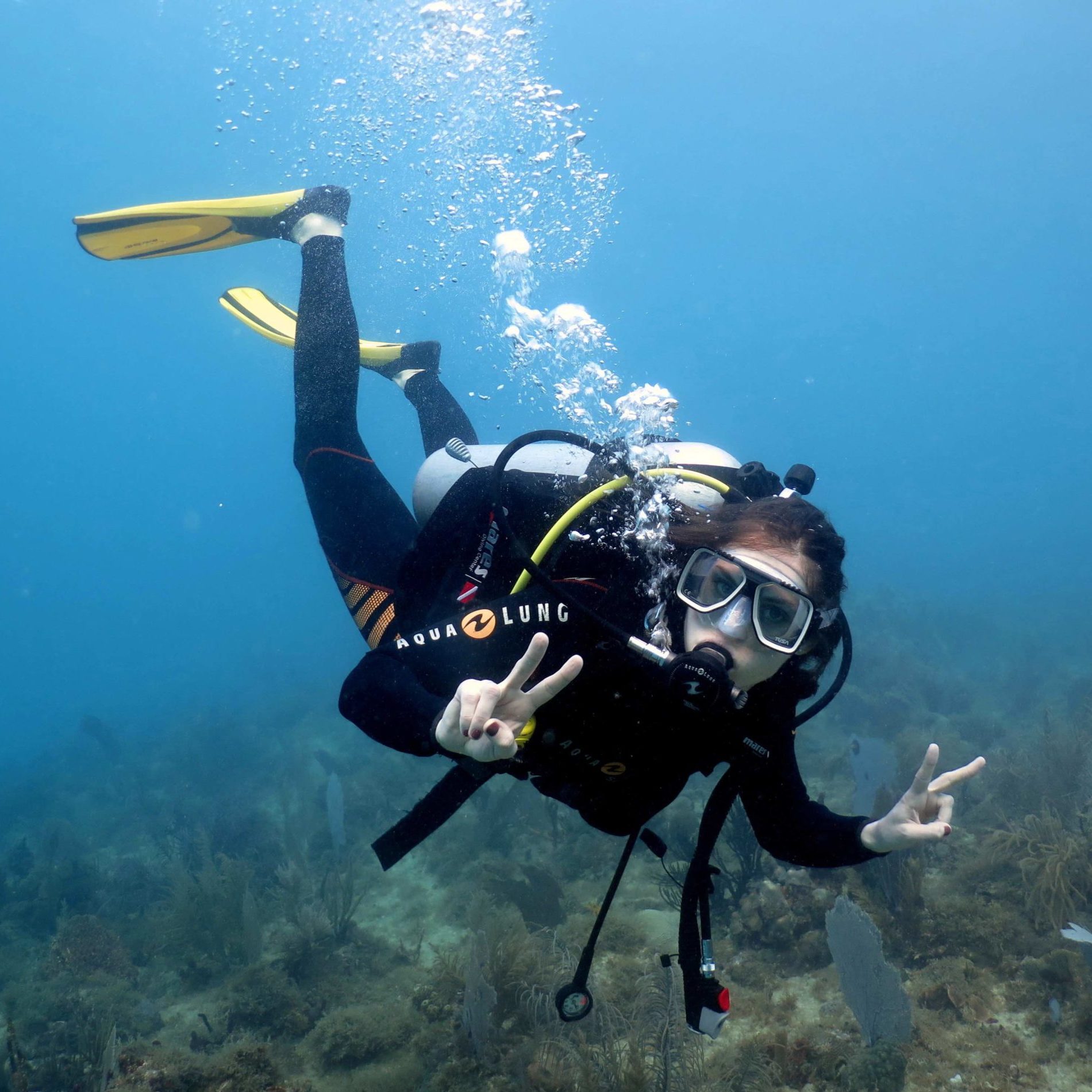 happy diver