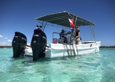 Boat Explorer seen from the back